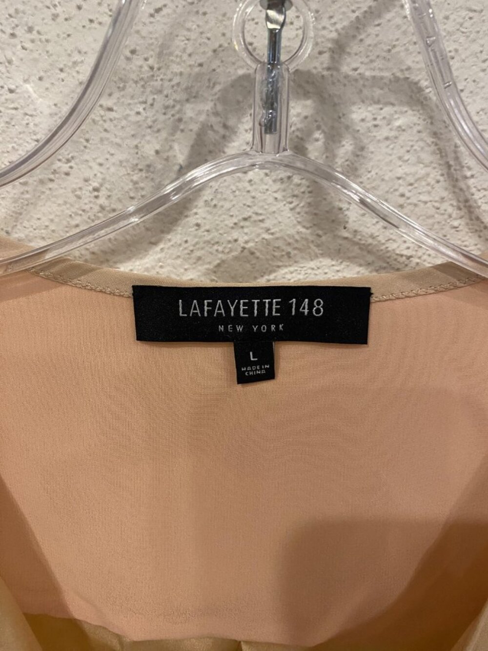 Lafayette 148 New York Blouse Womens Large Beige Bell Sleeve Top - Picture 3 of 6